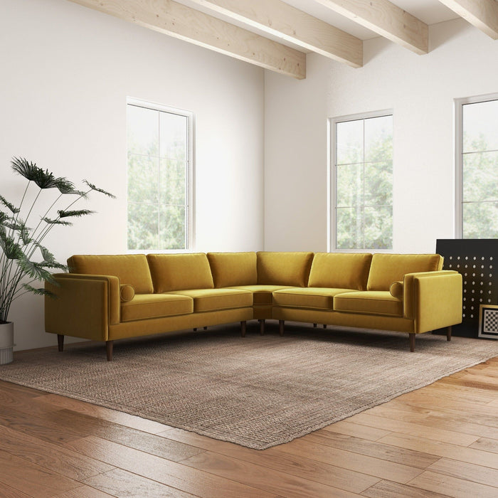 Amber - Velvet Corner Sectional Sofa