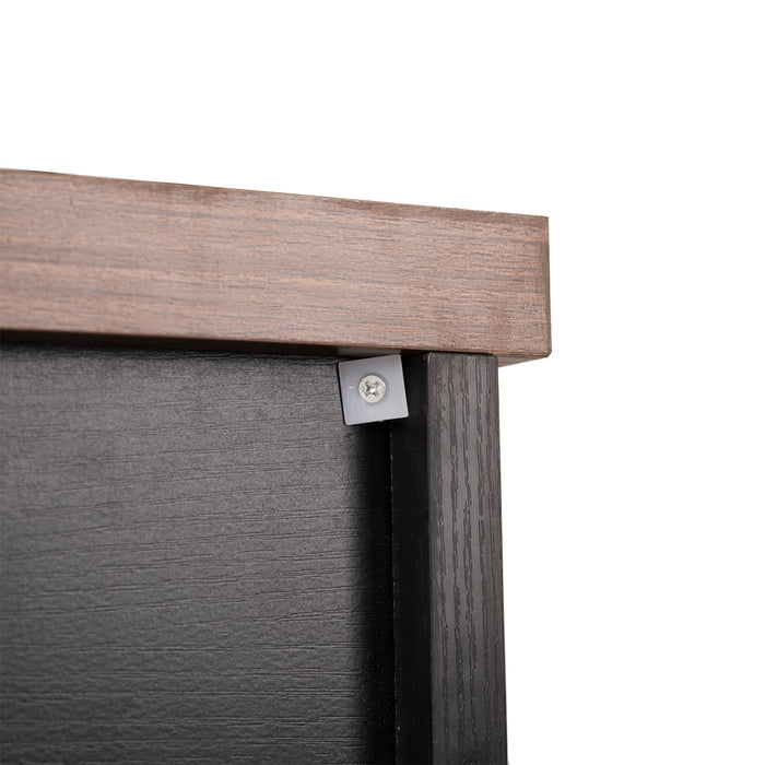 Barn Door Storage Cabinet With 2 Drawers & Door Rack, Adjustable Shelves