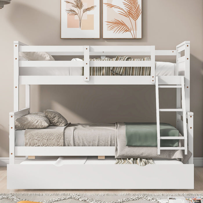 Bunk Bed With Ladder And Safety Guardrail