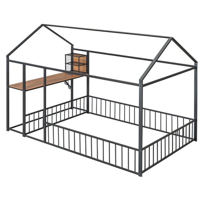 House Frame With Desk, Shelves, Power Outlets And USB Ports
