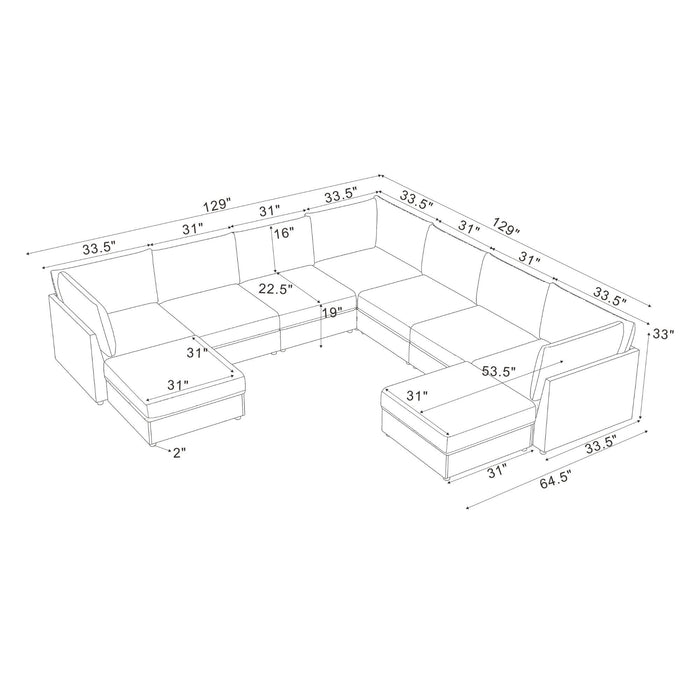 Modular Sectional With Custom Configuration