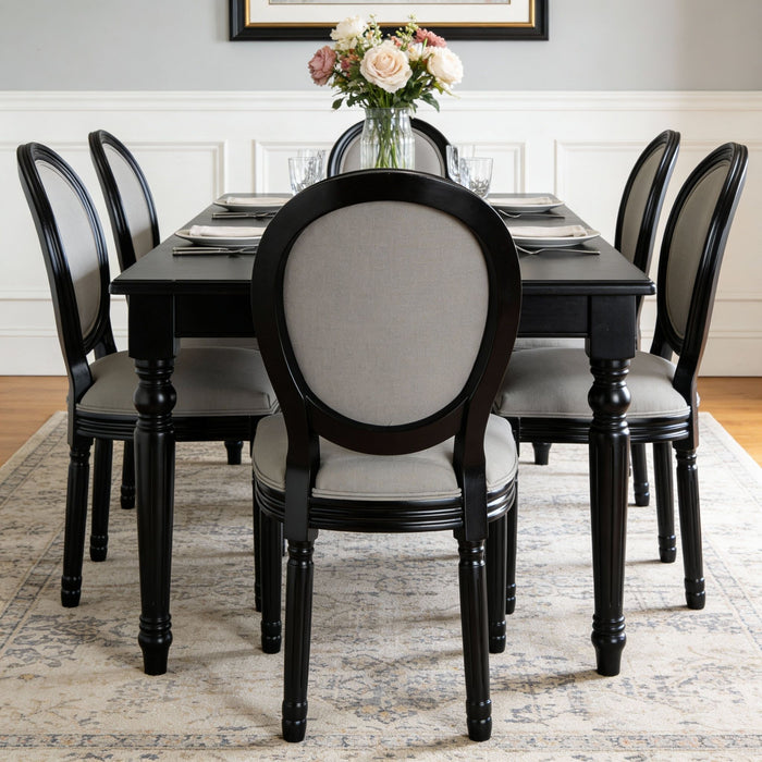 Upholstered & Round Back Dining Chairs (Set of 2)