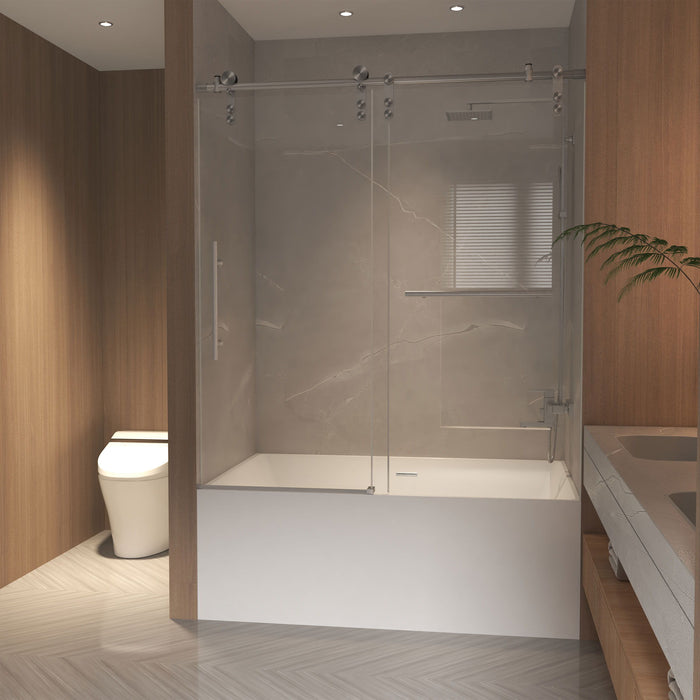 Frameless Sliding Bathtub Door With Frame