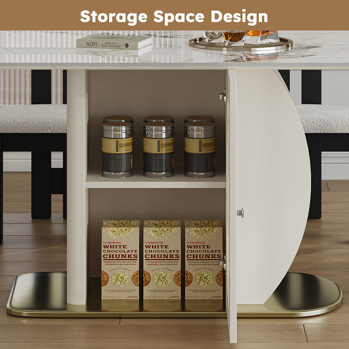 Modern Dining Table Set With Storage, Includes Chairs