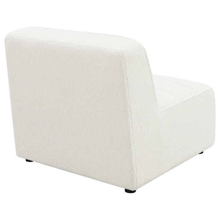 Bonnie - Upholstered Armless Chair With Channel Tufting - Ivory