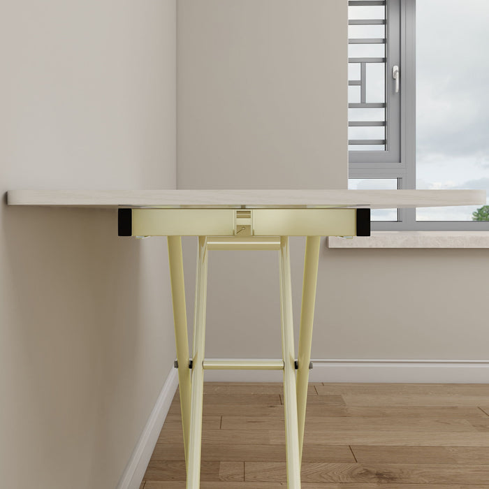 Adjustable Standing Table, Indoor & Outdoor Use, Portable With Adjustable Height - Off White / White