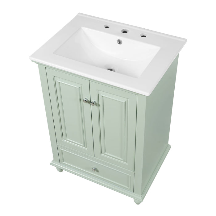 Modern Bathroom Vanity With Sink, Cabinet With Drawer And Dividers, Rectangular Storage Unit