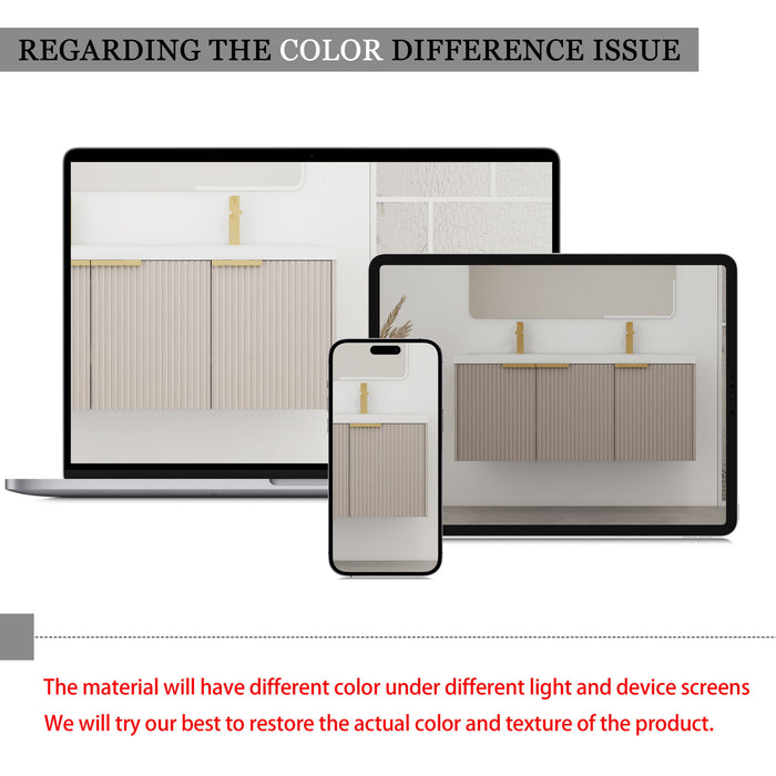 Contemporary Wall Mounted Bathroom Vanity With Resin Double Sink