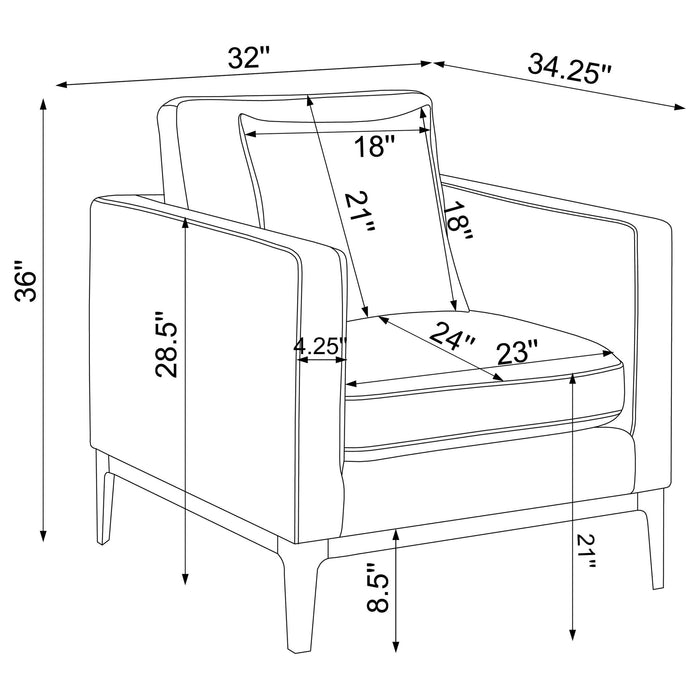 Saba - Upholstered Chair With Reversible Cushions - Gray