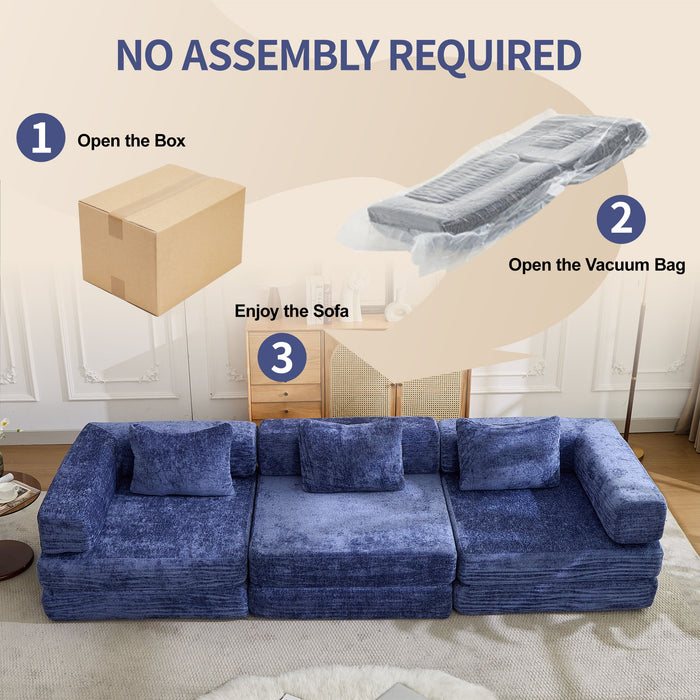 Convertible Floor Sofa Bed, Boneless Modular Sectional Sofa For Living Room