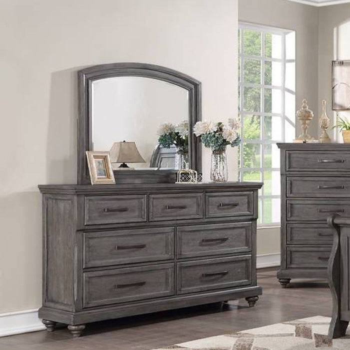 1 Piece Dresser With Handles And Unique Round Legs - Antique Gray