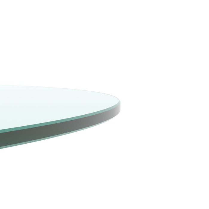 36" Round Tempered Glass Table Top Clear Glass 1 / 4" Thick Flat Polished Edge - Transparent