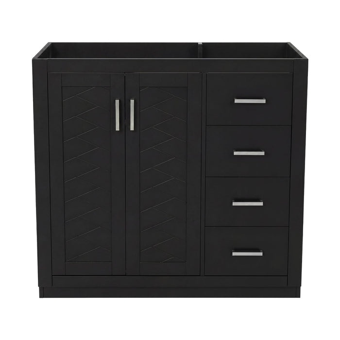 Retro Style Bathroom Vanity, 3 Drawers & Soft Closing Doors