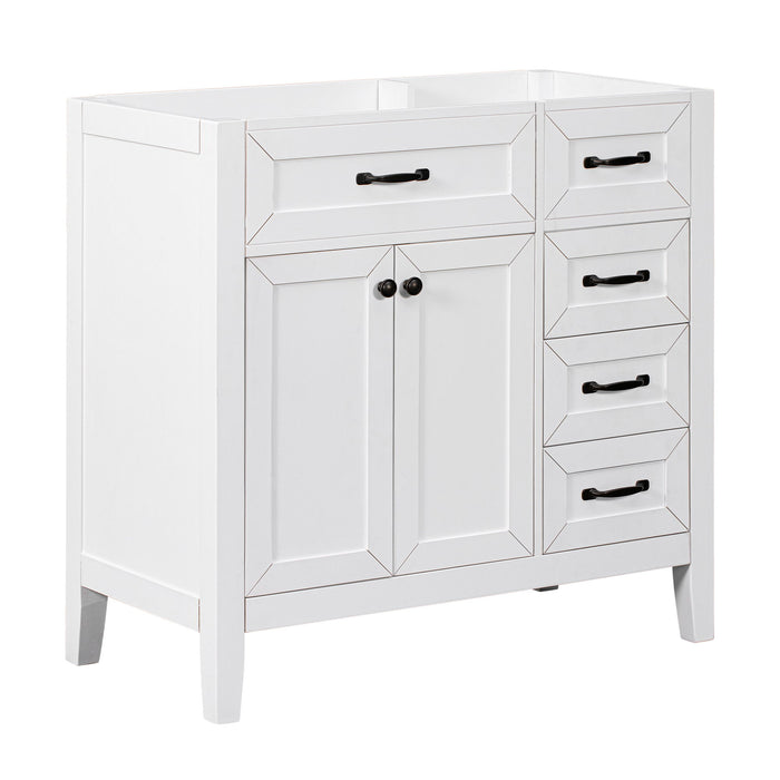 Modern Bathroom Vanity Base Only, 2 Doors And 3 Drawers