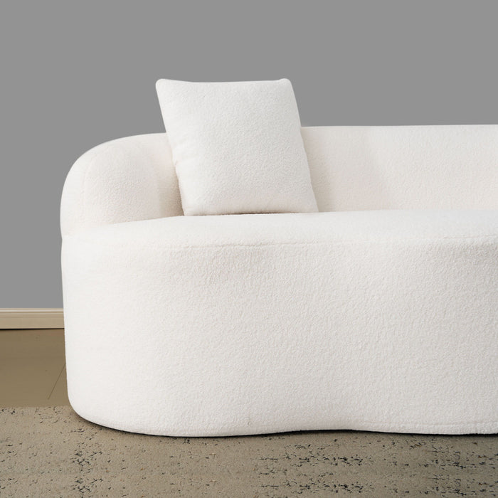 Curved Loveseat Sofa With Round Armrest