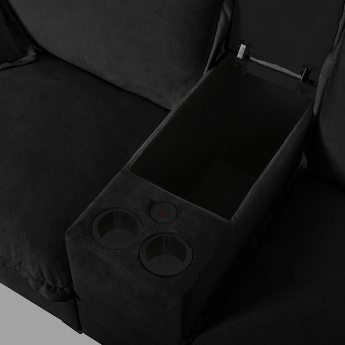 Modular Cloud Couch Sofa With Cup Holders & Storage, USB Port