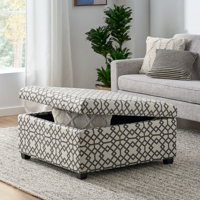 Richmond - Storage Ottoman With Unique Pattern And Ample Storage - Gray