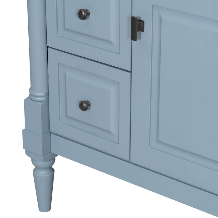 Modern Bathroom Vanity With Sink, Freestanding Cabinet With Flip Drawer & Adjustable Shelf