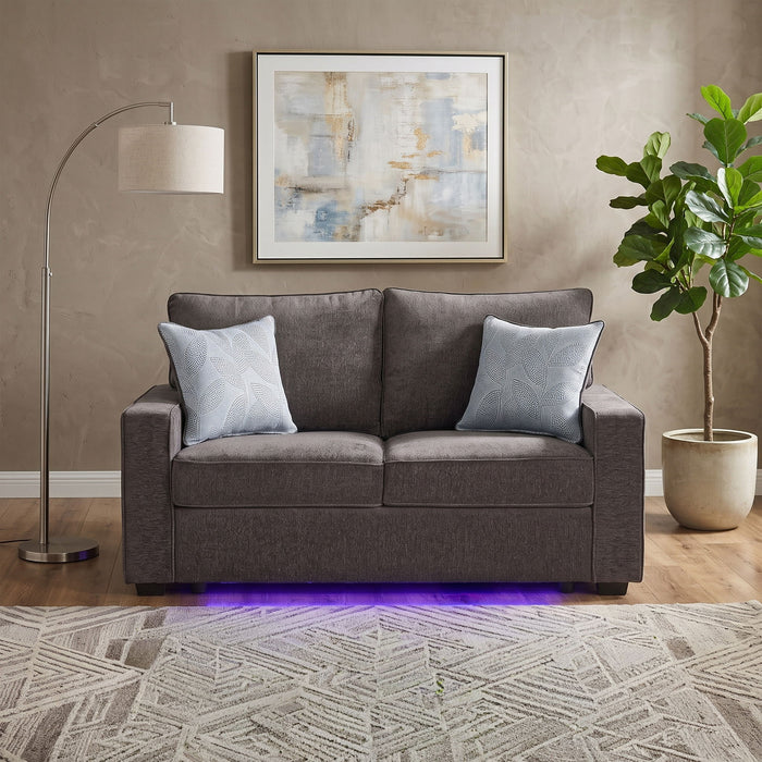 Rita - Loveseat, LED Base Lighting, Cushions And 2 Accent Pillows