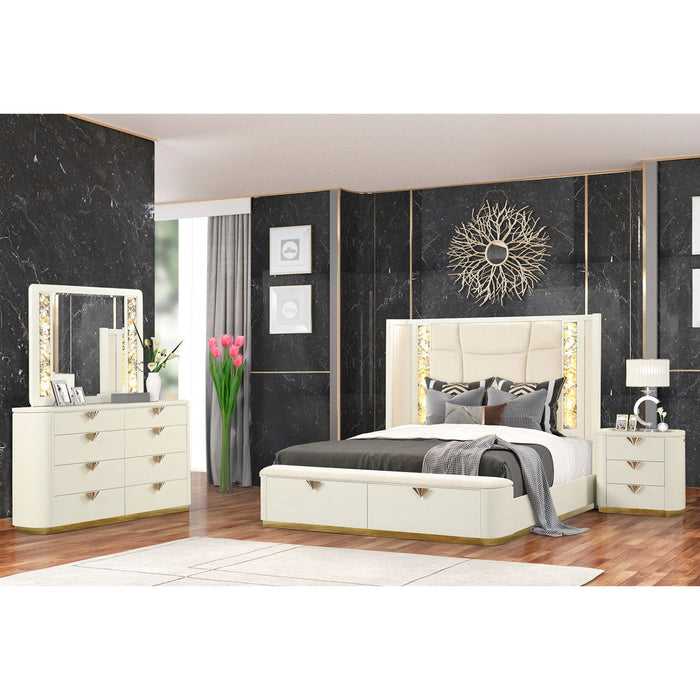 La Pierre - Bedroom Set With Upholstered LED Bed