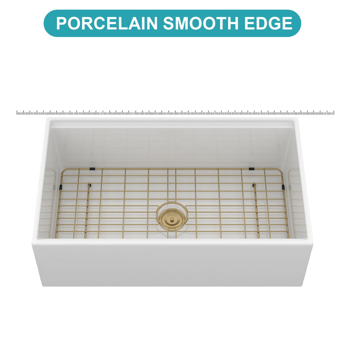 Workstation Single Bowl, Apron Front Kitchen Sink - White