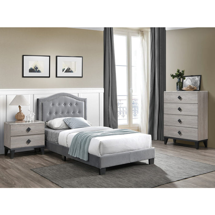 European Style Bed, Button Tufted Headboard
