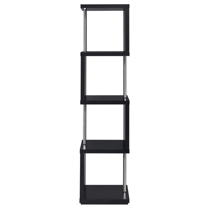 4 Tier Bookcase With Accents - Black