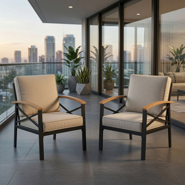 Outdoor Patio Armchair, All Weather (Set of 2)