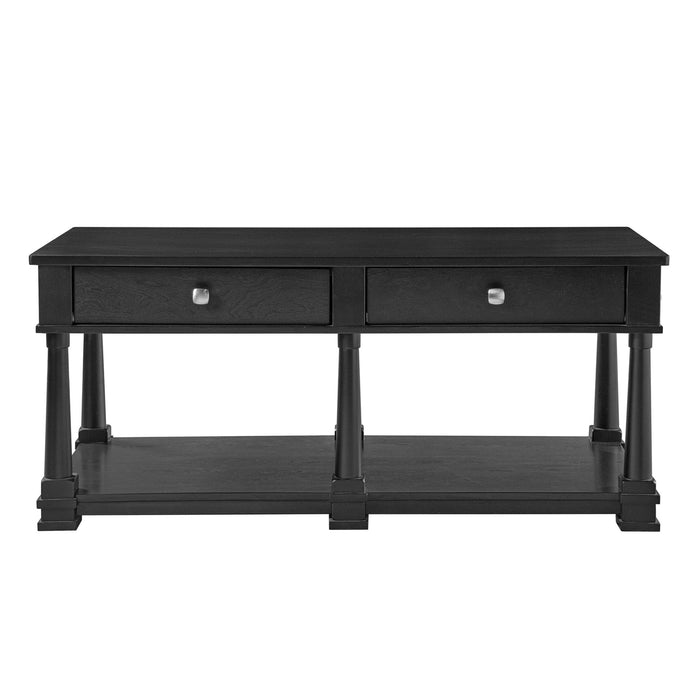 Coffee Table With 2 Storage Drawers & Lower Open Shelf