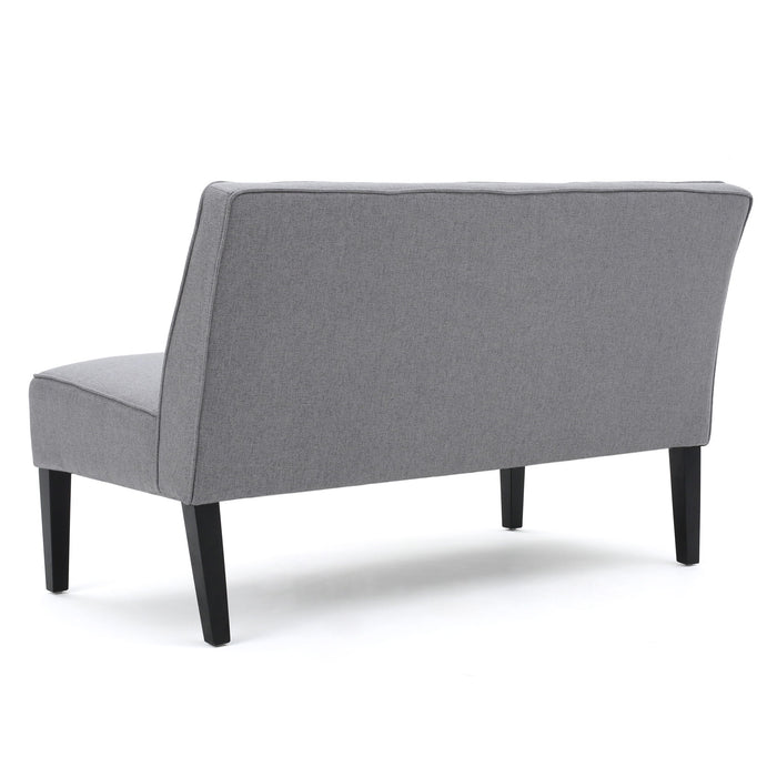 Contemporary Loveseat With Upholstered Fabric And Birch Wood Legs