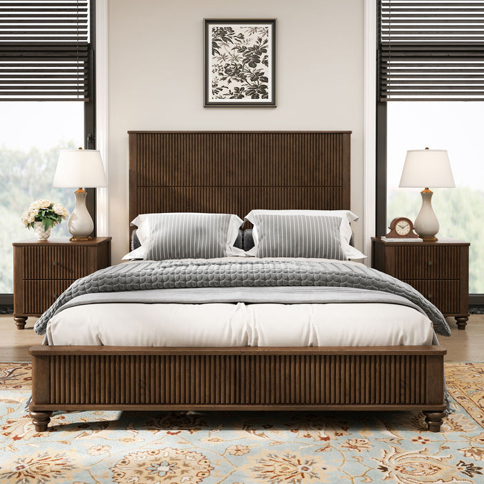 Platform Bed Frame & Tall Headboard