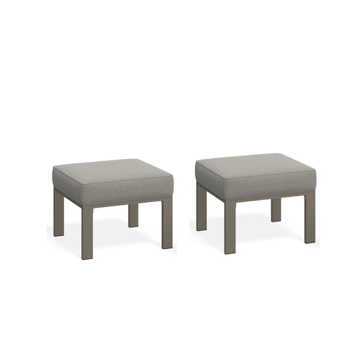 All-Weather Patio Ottomans With Thick Cushions (Set of 2)