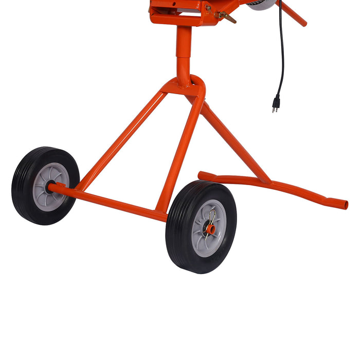 Portable Concrete Mixer With Etl Certificated Copper Motor, Electric Cement Mixer, 5.0 Cu. Ft. - Orange