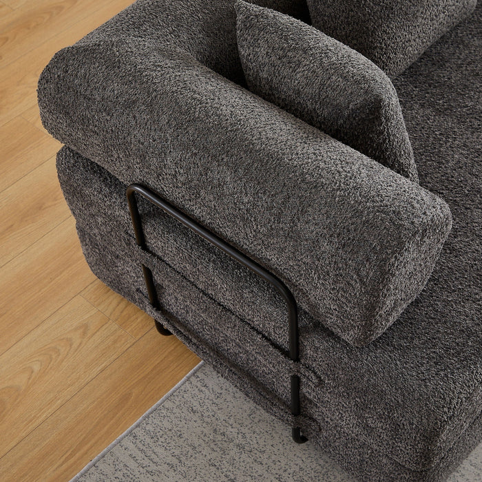Convertible Sleeper Sofa Bed With Cylindrical Pillow