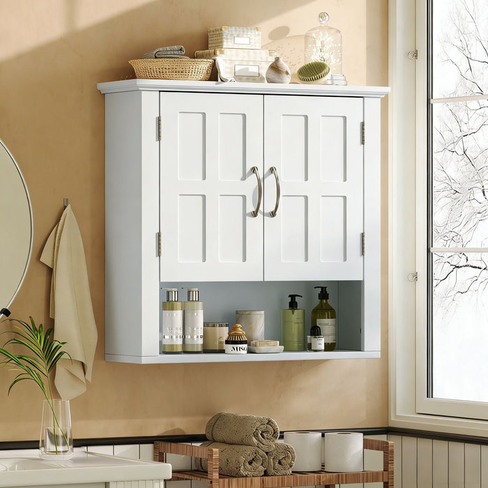 Multi Functional Wall Mounted Cabinet With Adjustable Shelves For Bathroom