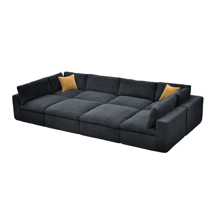 Custom Configuration Modular Sectional With Toss Pillows