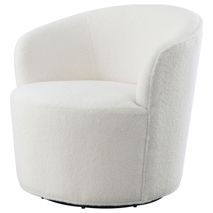 Tempest - Upholstered Barrel Back Swivel Chair - White