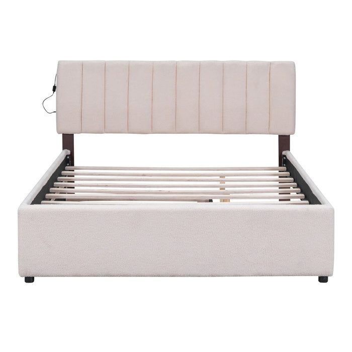 Upholstered Platform Bed With Trundle