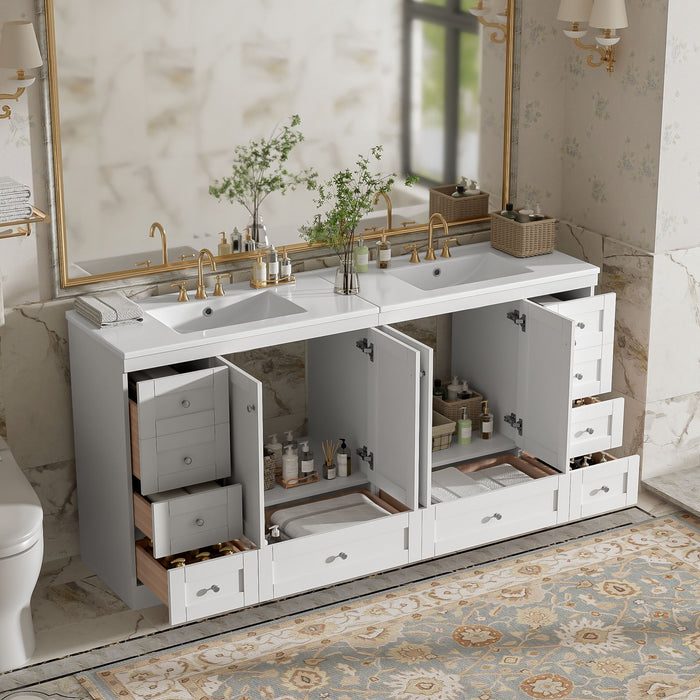 Shaker Free Standing Bathroom Vanity Cabinet & Sink, Soft Close Drawers, Soft Close Doors