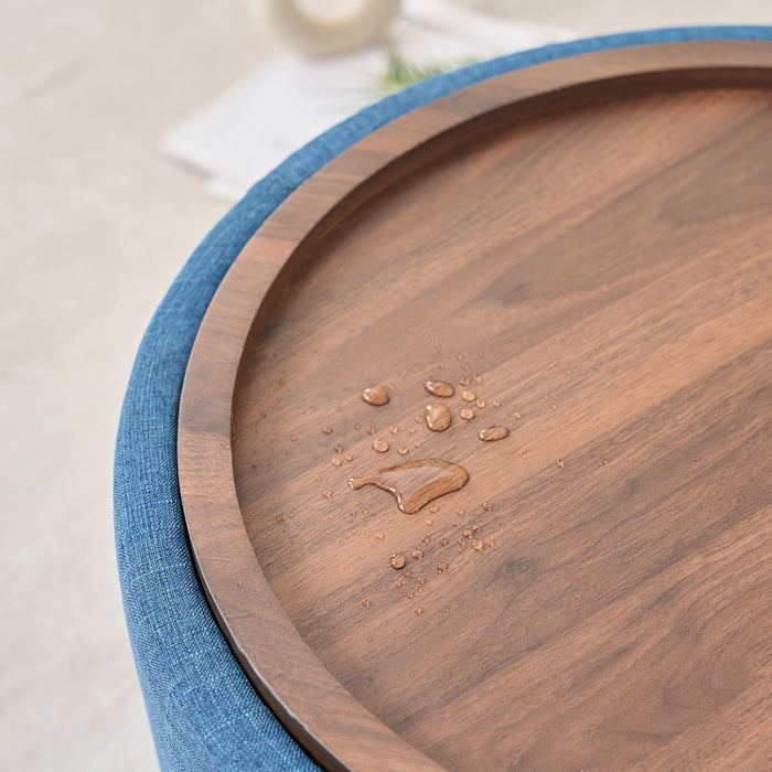 Nesting Ottomans, Round Coffee Table & Bench With Tray (Set of 2)