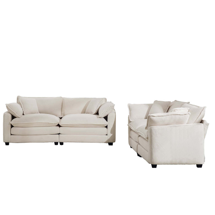 Elegant Corduroy Oversized Sectional Sofa Set With Deep Seats And Flexible Layout