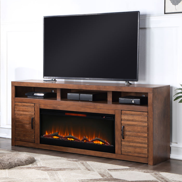 Electric Fireplace TV Stand Console For TVs Up To 95" - Whiskey