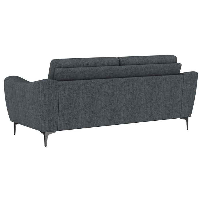 Oberle - 2 Piece Upholstered Sofa Set With Pocket Coil Seating - Charcoal