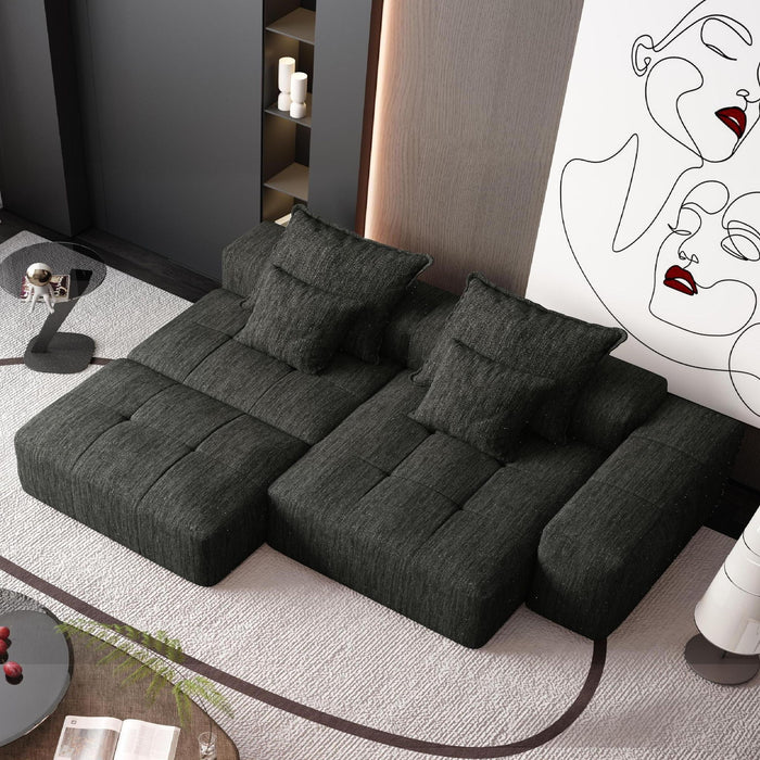 Modern Oversized Diy Combination, Modular Sectional Sofa With Pillows