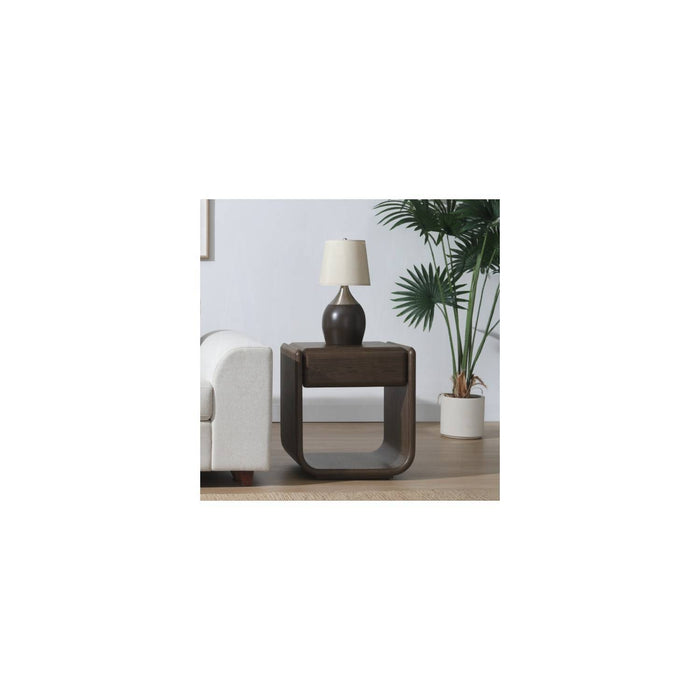 Lanza - End Table With Drawer - Dark Walnut