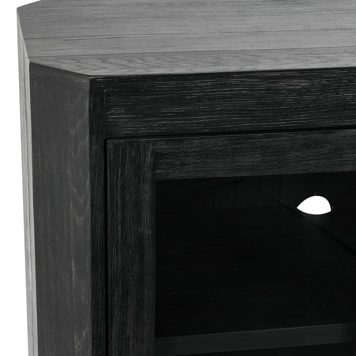 Macarthur - Reclaimed Oak 4 Door Cabinet - Aged Black