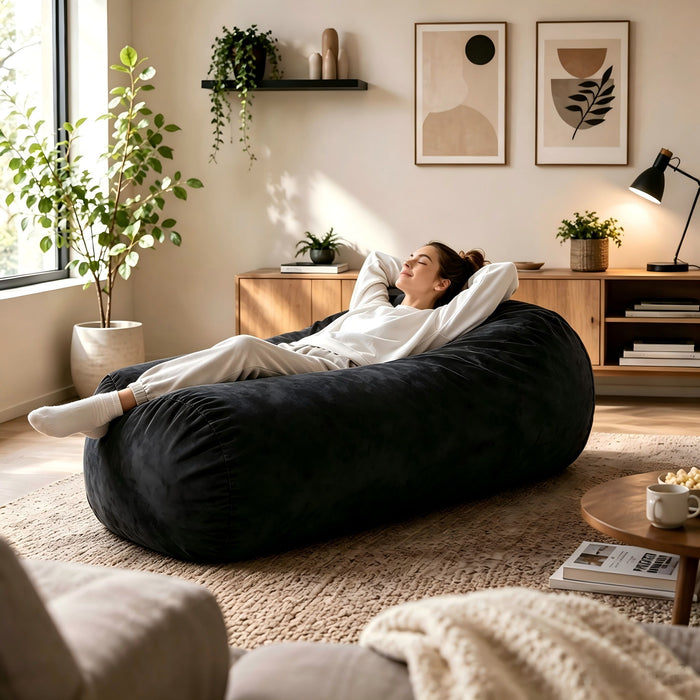 Lara - Cylindrical Bean Bag - Black