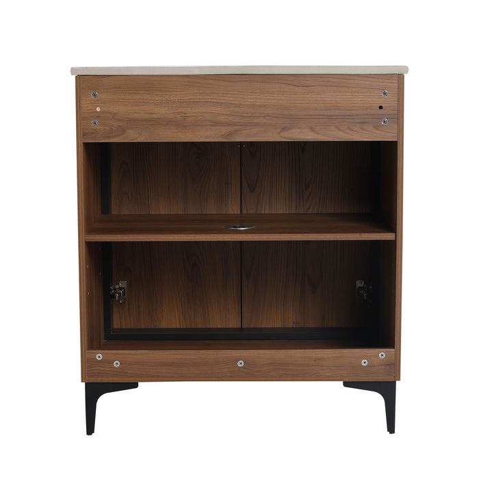 Modern Bathroom Vanity With Top Sink, Engineered Wood Storage Cabinet