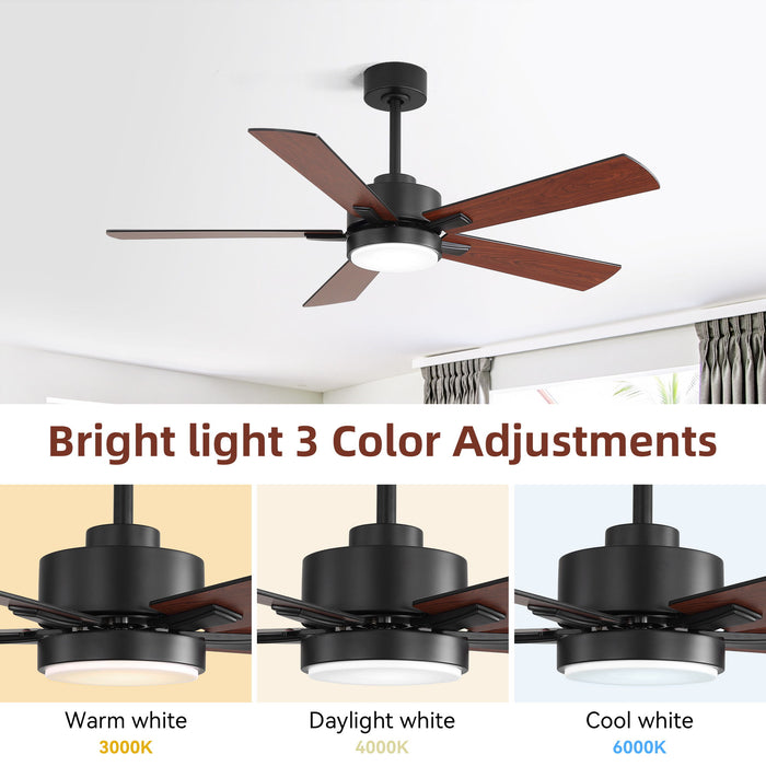 Reversible DC Motor Ceiling Fan With Dimmable LED Light For Living Room