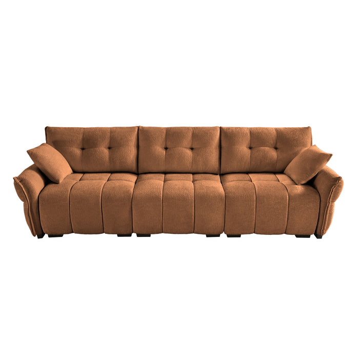 Modern Sofa & Pillows, Textured Cover, High Rebound Cushions